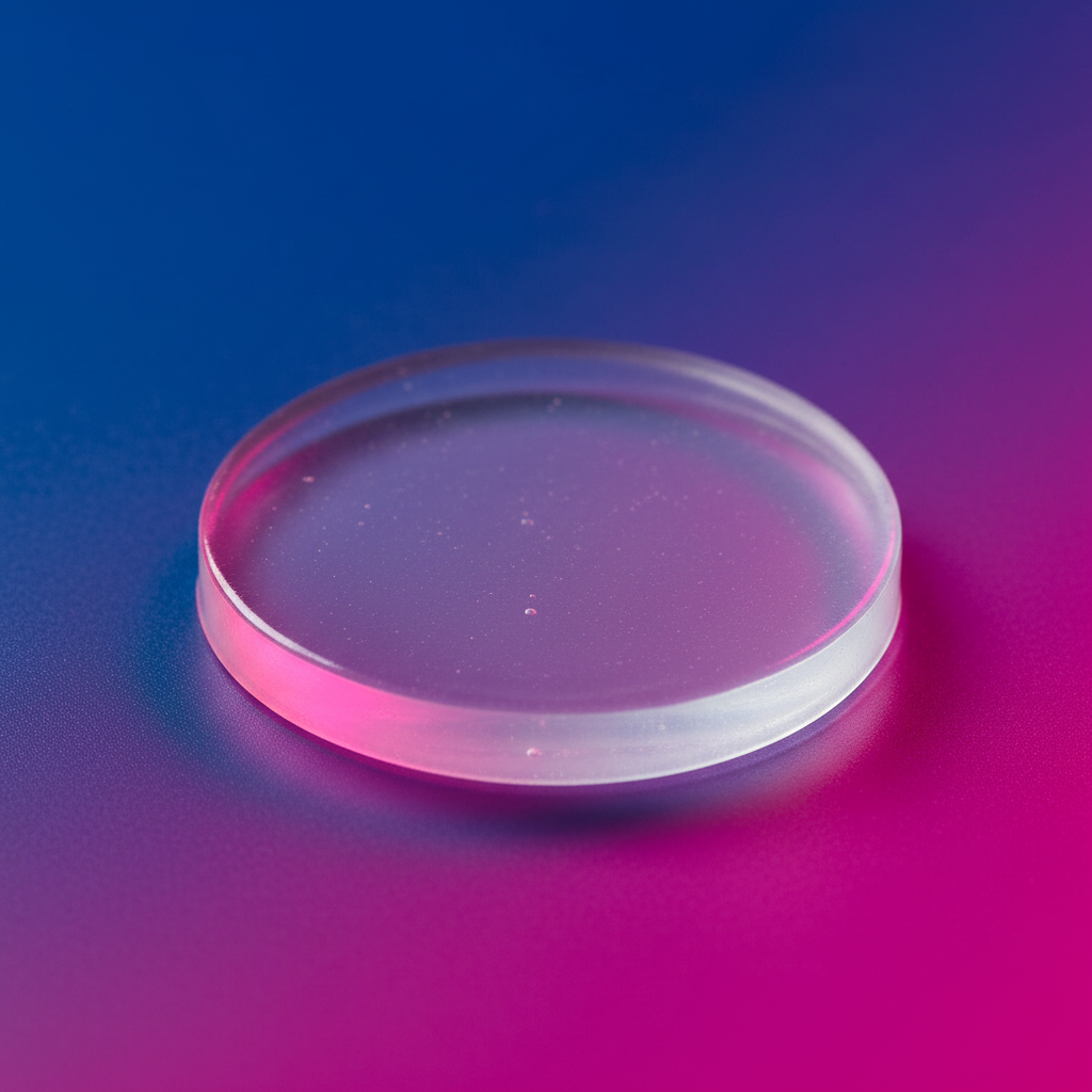 Close-up of the smooth transparent edge and surface of a clear protective pad